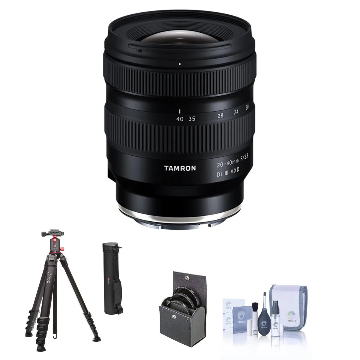 Tamron Tamron 20-40mm f/2.8 Di III VXD Lens for Sony E Bundle with Tripod, 67mm Filter Kit, Cleaning Kit — product photo