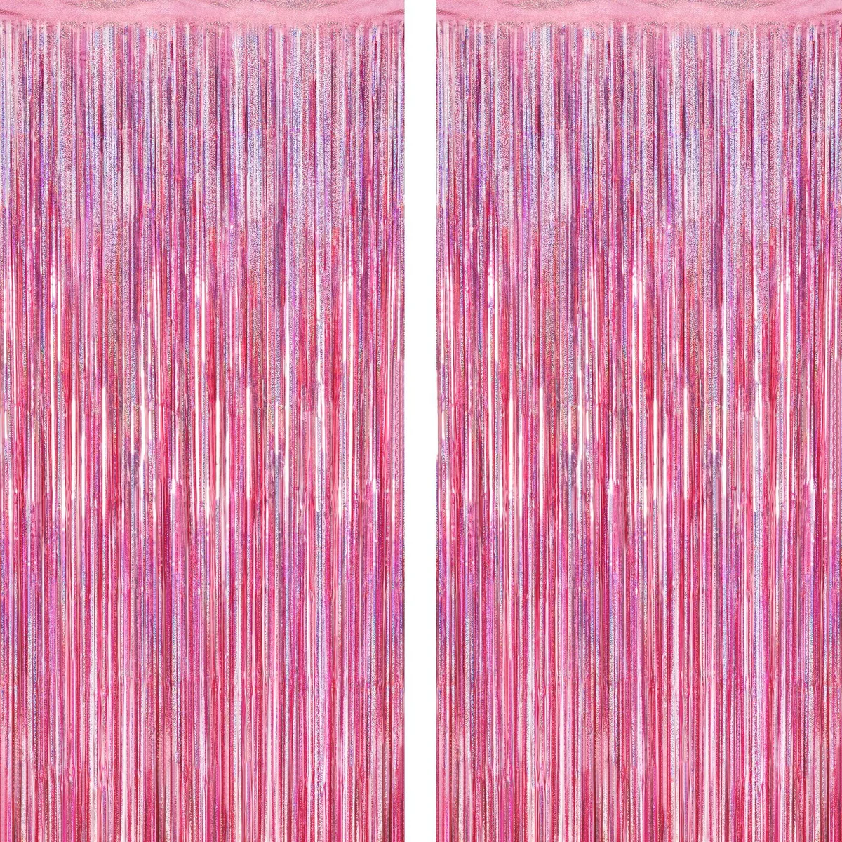  2 Pack Glitter Pink Fringe Curtains 3.28 x 7.05 FT — product photo