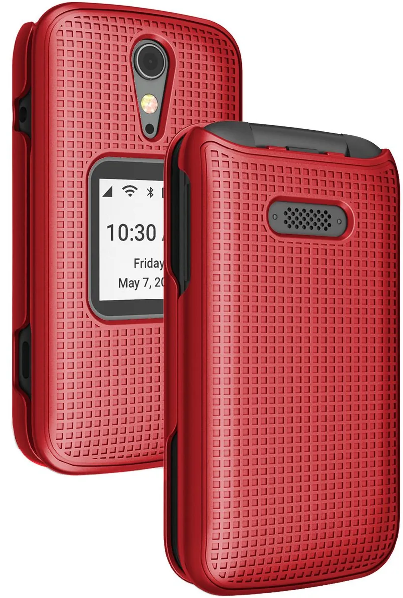 Nakedcellphone Nakedcellphone Grid Case Snap-On Cover Red for Jitterbug Flip 2 — product photo