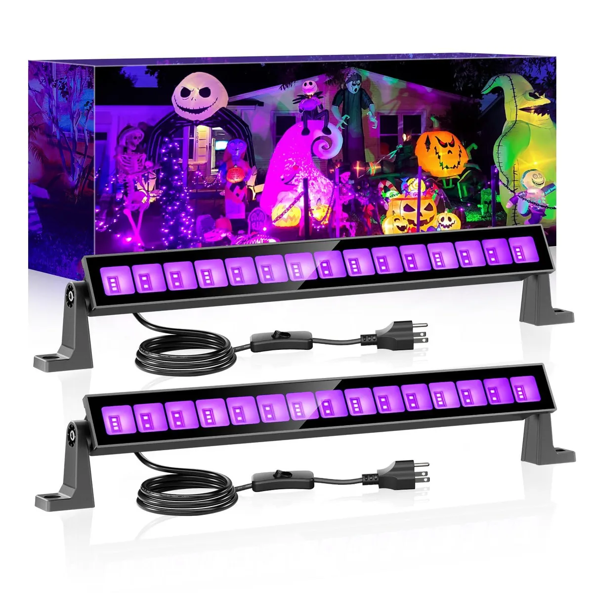  Meloght MEBLUVE40 45W LED Black Light Bar 2 Pack light fixture — product photo