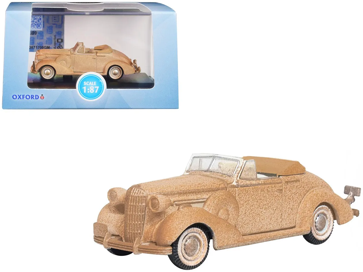 Oxford Diecast Oxford Diecast 1936 Buick Special Convertible Coupe Beige Rusted Junkyard Project 1/87 Hobby Collectible — product photo