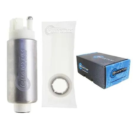Transparent cylindrical in-tank EFI fuel pump with visible internal components