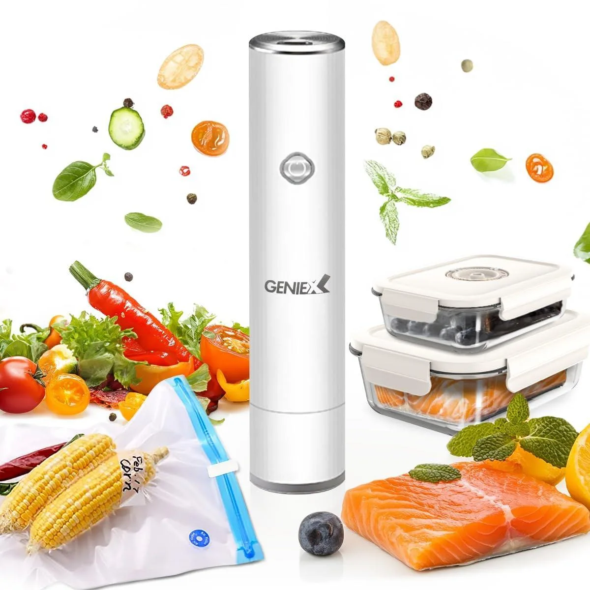  GENIEX QH-H20 Handheld Vacuum Sealer + 10 Bags — product photo