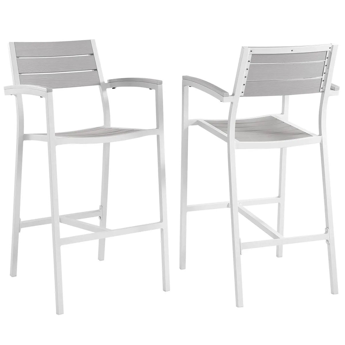 Modway Furniture Modway Furniture Maine Bar Stool Set of 2 White Light Gray — product photo