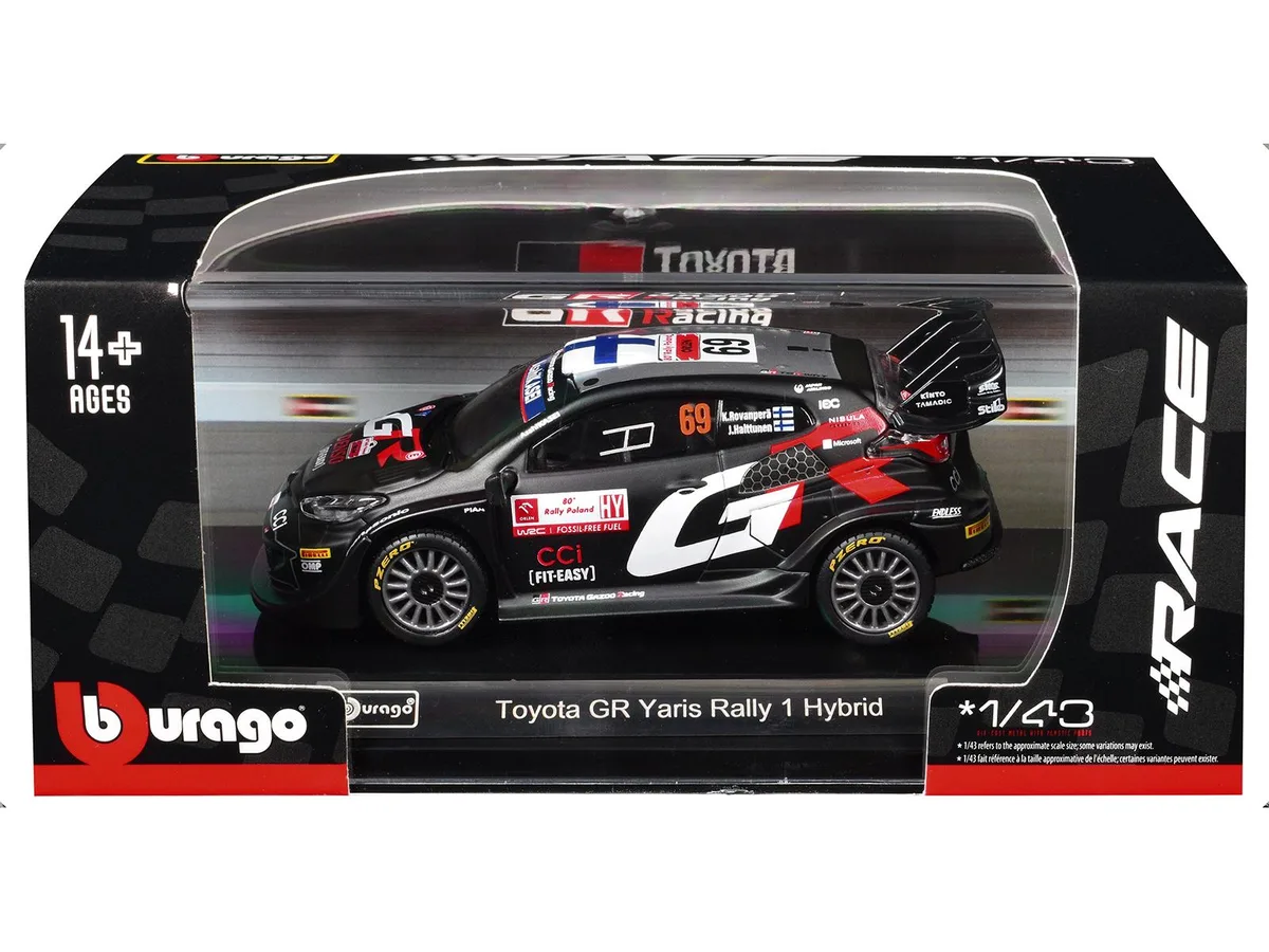 BBURAGO BBURAGO Toyota GR Yaris Rally1 Hybrid #69 2024 1/43 Diecast hobby collectible — product photo