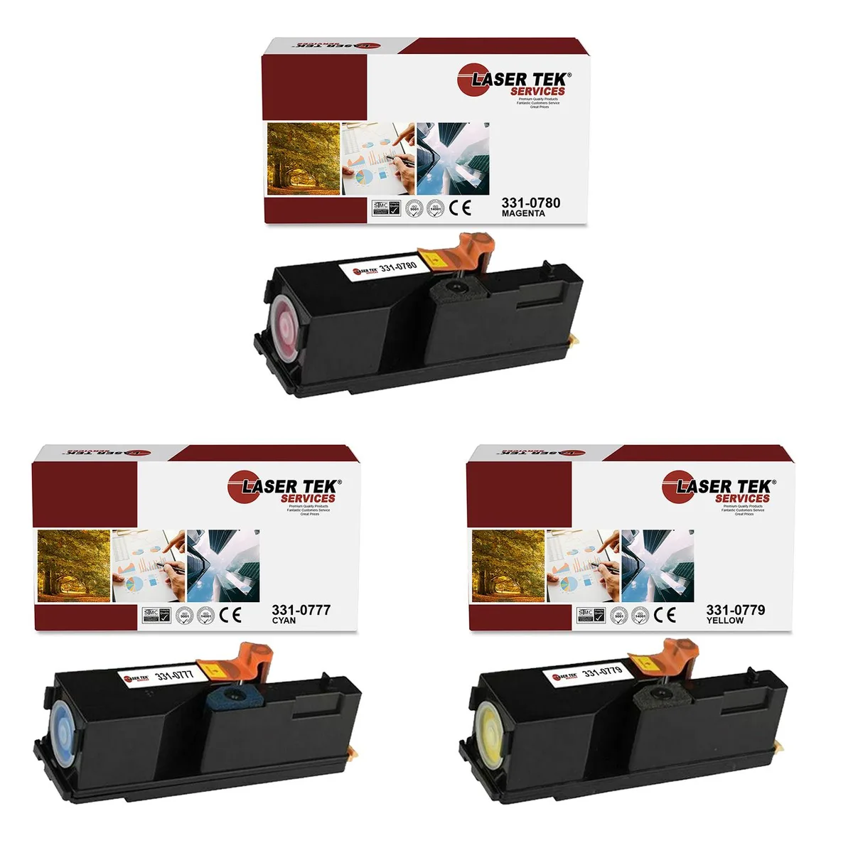 Laser Tek Services Laser Tek Services 331-0777/0780/0779 CMY 3-pack toner cartridge — product photo
