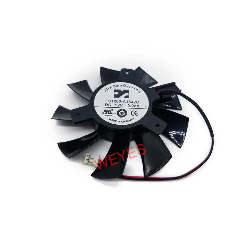 SXDOOL SXDOOL FS1280-A1842C 12V 75mm 40mm 2-wire case fan — product photo