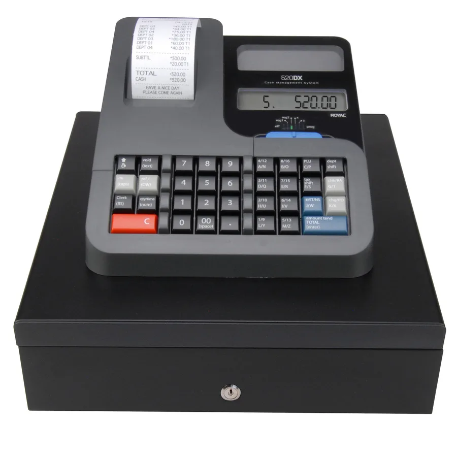 Royal Royal 89395U Cash Register 4000 PLU 24 Dept 10 Clerk Thermal Black — product photo