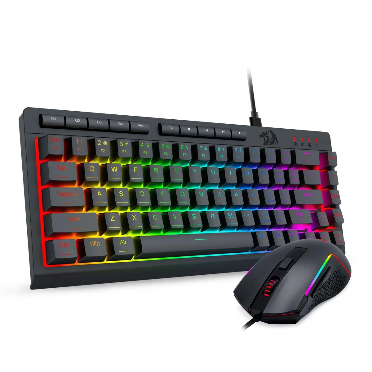 Redragon S155-RGB Gaming Keyboard and Mouse Combo, 60% Compact, 8000 DPI Mouse, 26-Key Rollover — product photo