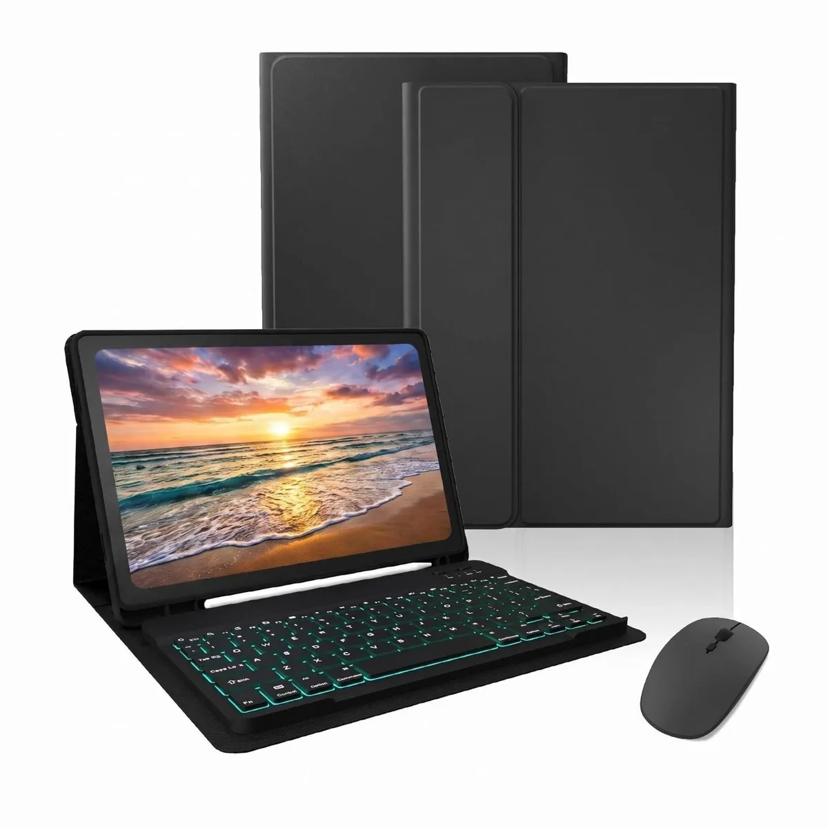 ANSAWQETU 11" Keyboard Case for Galaxy Tab A11+ & A9+ (7C Black) — product photo