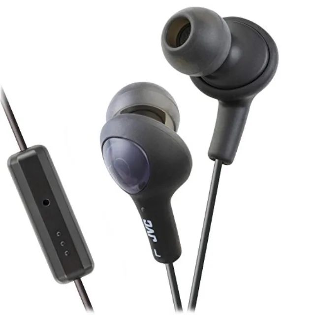JVC JVC HAFR6B Gumy Plus in-ear headphones with remote & mic, black — product photo
