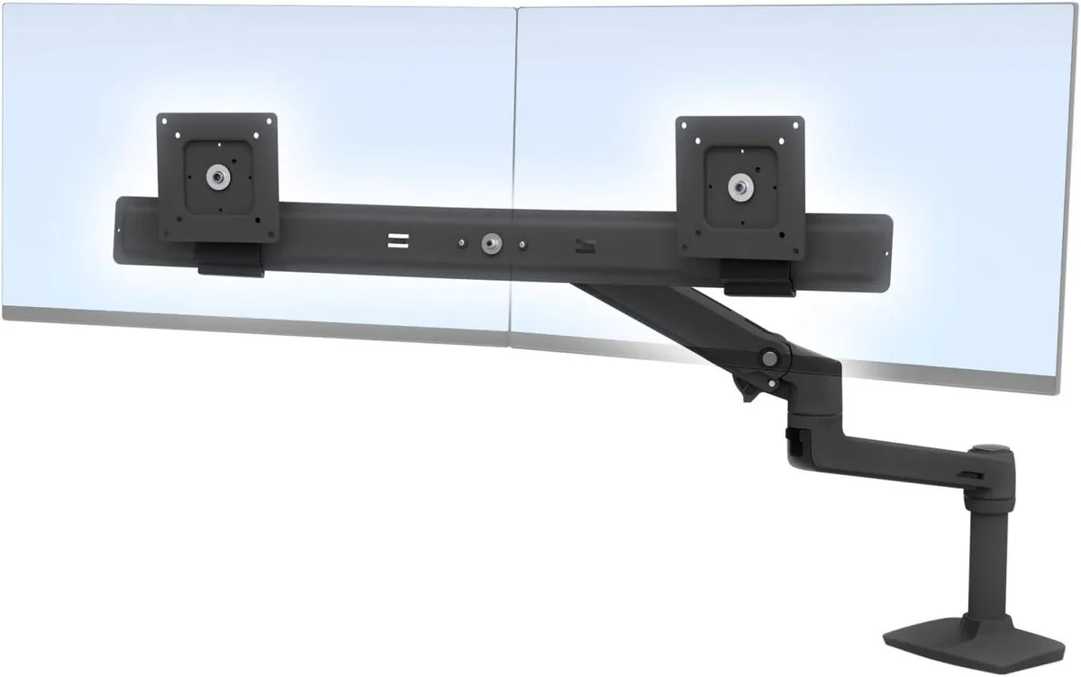 Ergotron Ergotron LX Desk Dual Direct Arm monitor accessory 26" VESA 100x100mm 30° tilt pan rotate matte black — product photo