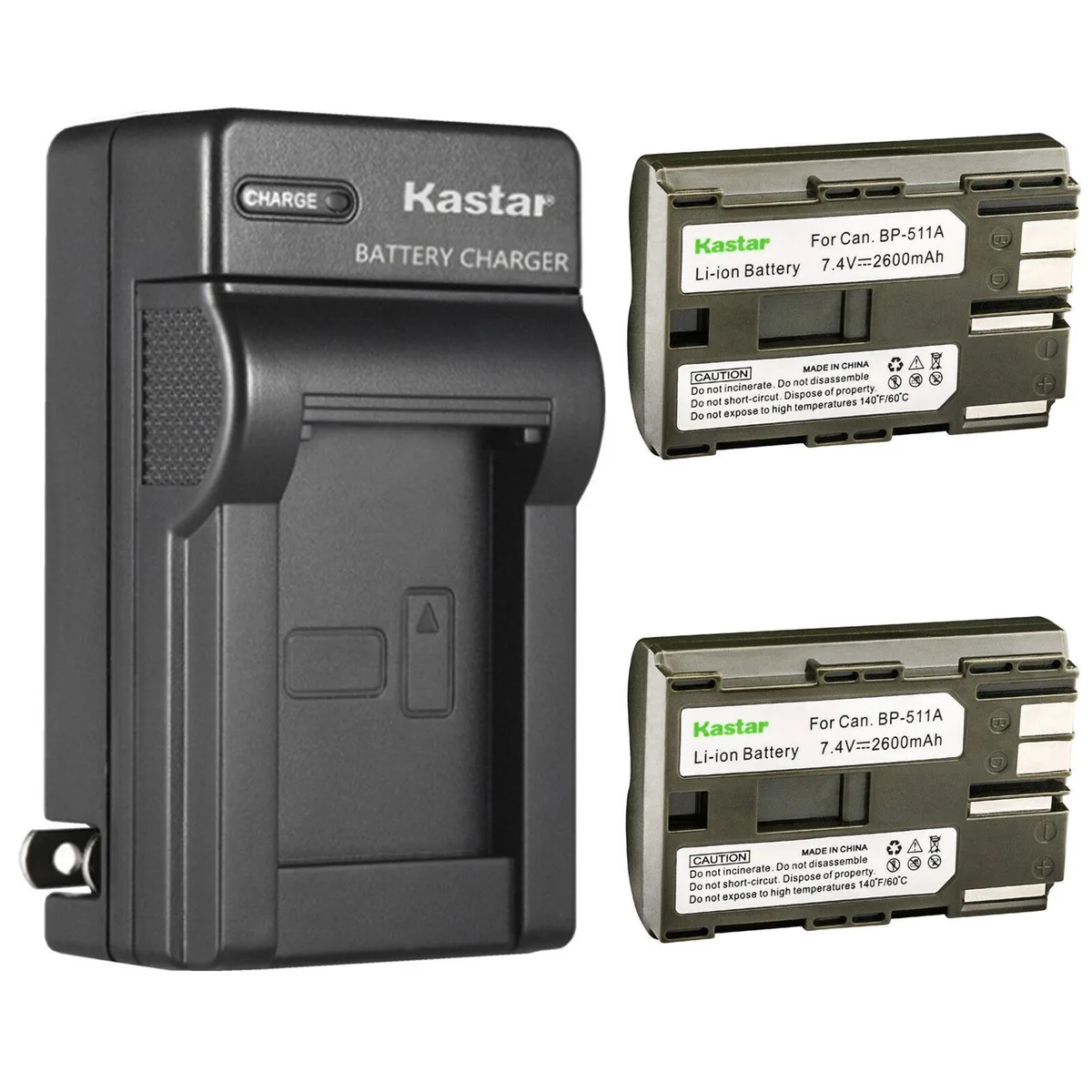 Kastar Kastar BP-511 BP-511A 2 Battery + Charger Pack — product photo