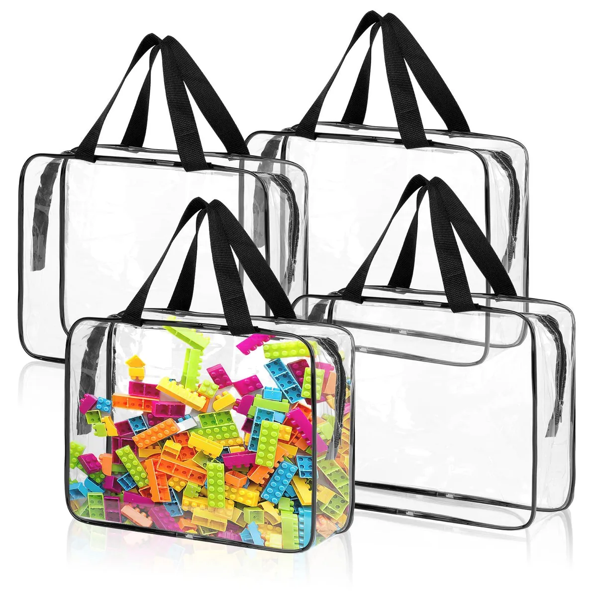  4 Pack Toy Storage Bags 11.8 x 8.8 x 3.9 inches — product photo