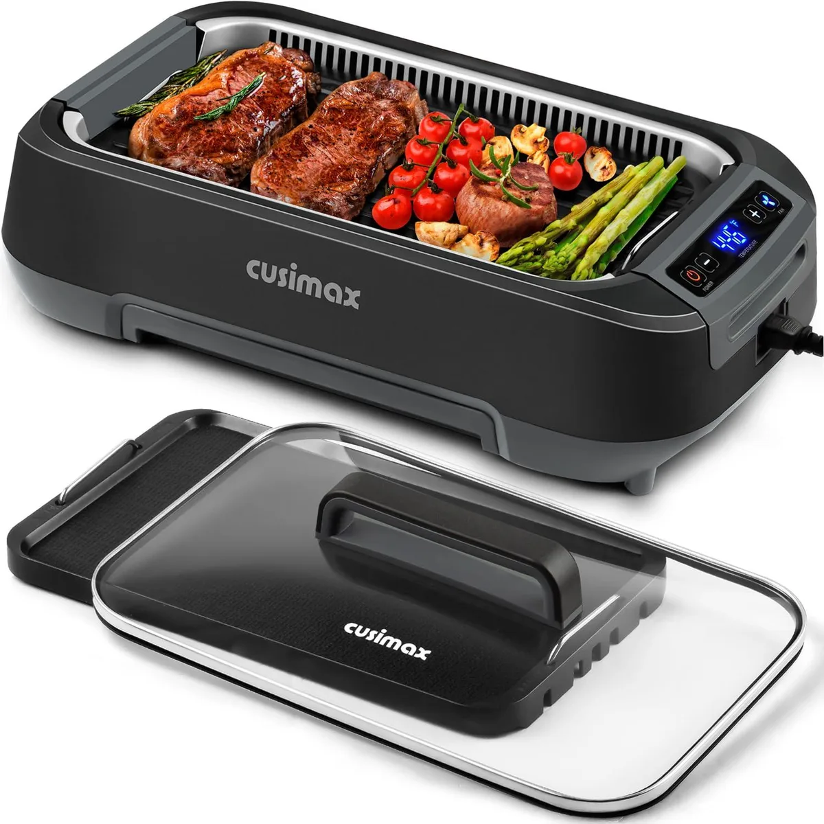  CUSIMAX GR-500A 1500W Smokeless Indoor BBQ Grill Matte Black — product photo