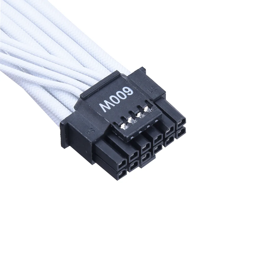 Xenlazar Xenlazar White 600W PCIe 5.0 12VHPWR 12+4pin Extension Cord — product photo