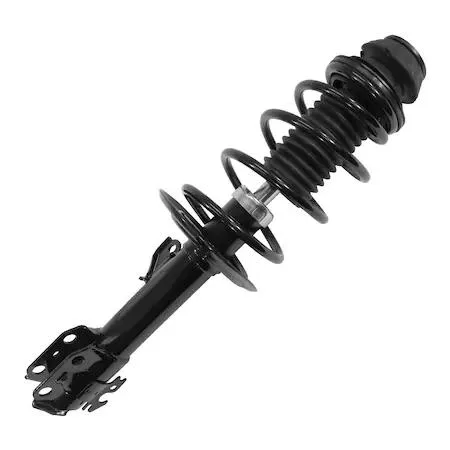 Unity 13071 front left complete strut assembly, silver metal coil spring and housing