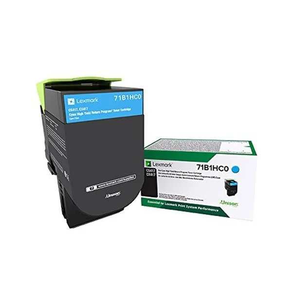 Lexmark Lexmark 71B1HC0 Cyan High-Yield Toner Cartridge 3500 Pages — product photo
