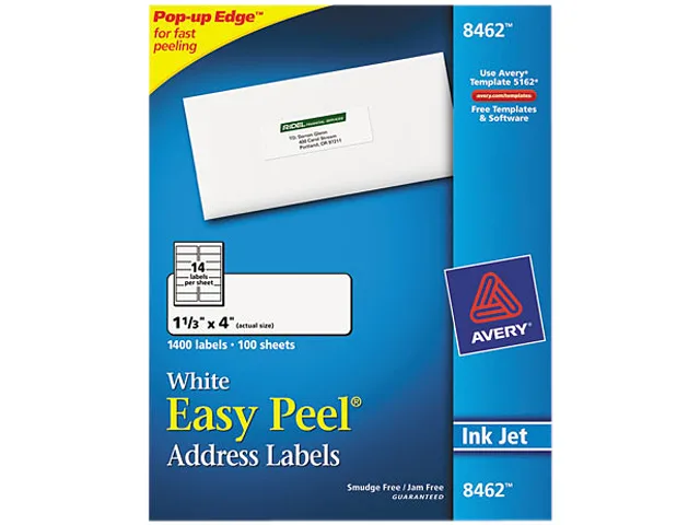 Avery Avery 8462 Inkjet Address Labels White 1400 per Box — product photo