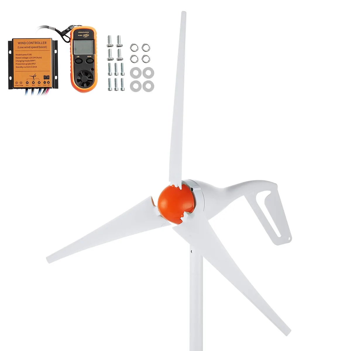 VEVOR VEVOR 500W 12V 3-Blade Wind Turbine Kit with Anemometer and MPPT Controller — product photo