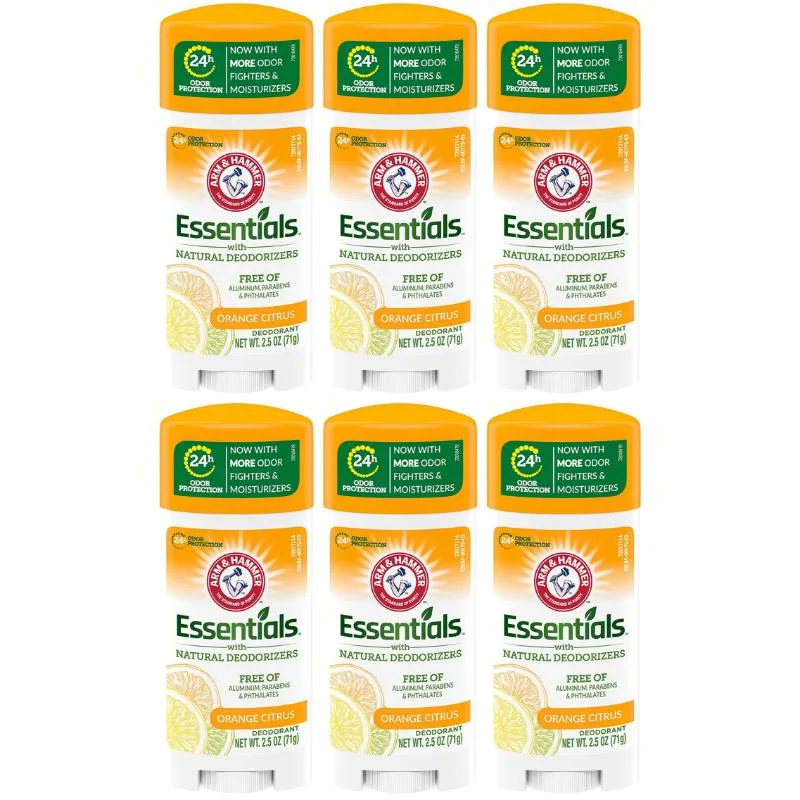 Arm &amp; Hammer Arm &amp; Hammer ARMH-DS-ORG-2506 Essentials Deodorant Orange Citrus 2.5 oz 6-Pack skin care — product photo