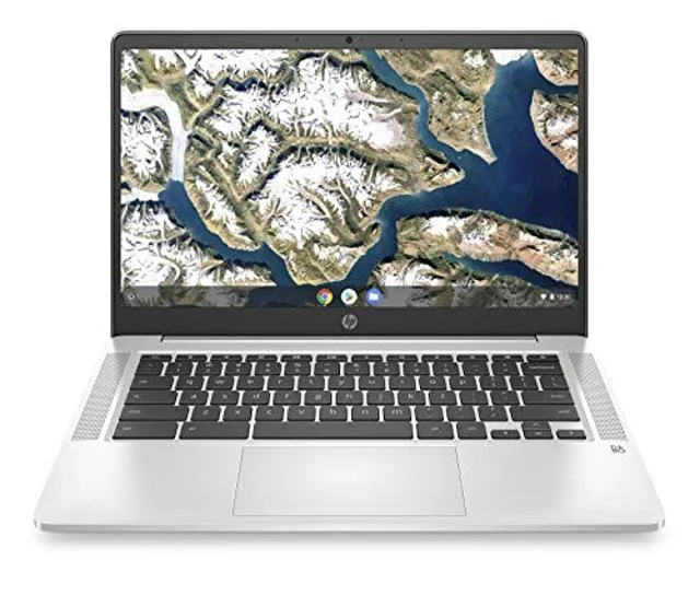 HP HP Chromebook 14a-na0050nr 2-in-1 laptop Intel Celeron N4000 4 GB RAM 32 GB eMMC Mineral Silver — product photo