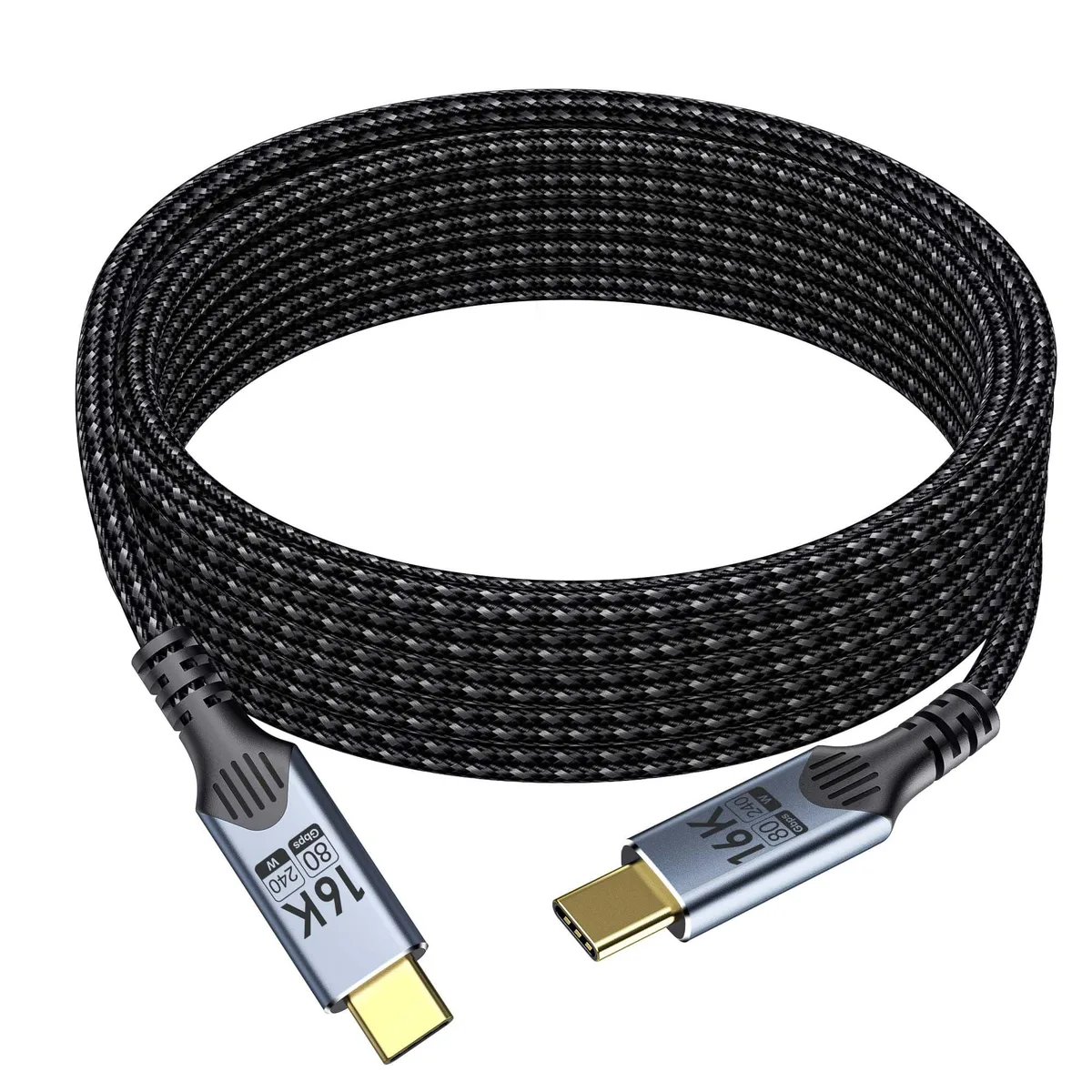 Vszerda Vszerda USB-C cable 2 m 80 Gbps 240 W 16K 60 Hz braided — product photo