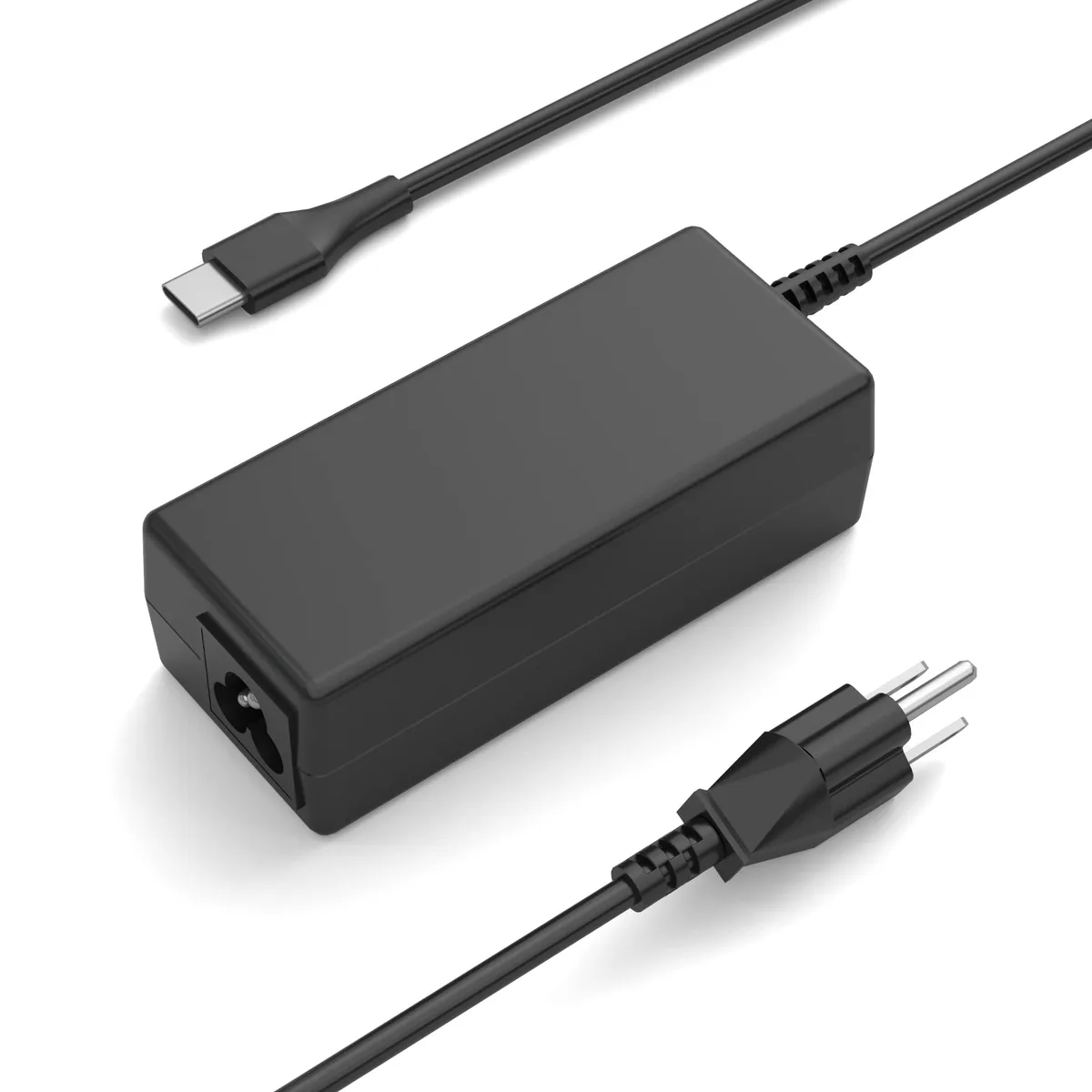 White rectangular USB-C power adapter with detachable cable