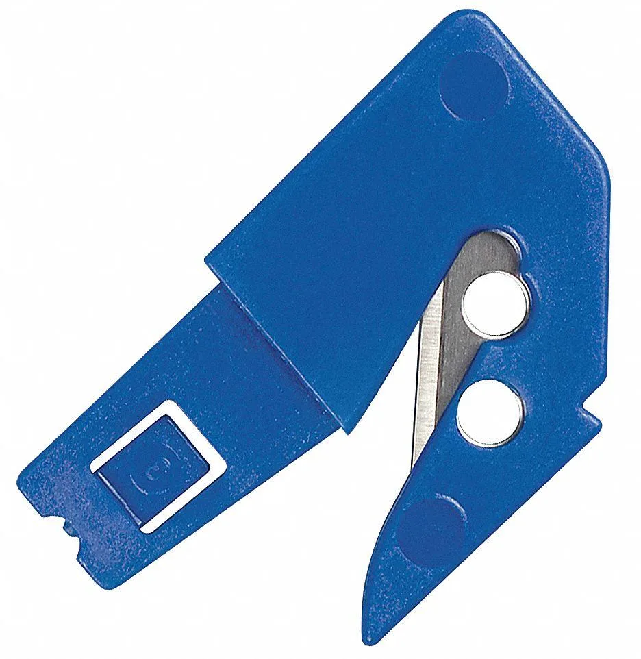 Three stainless steel cutter heads with plastic bodies