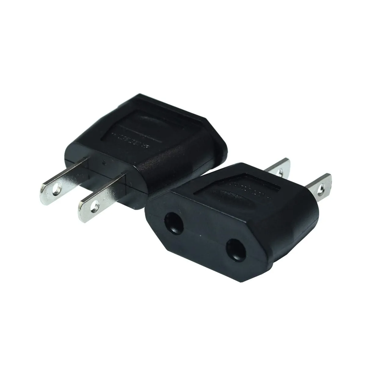  FILSHU AUB084GBXJFT EU to US Travel Adapter 2PCS Black — product photo