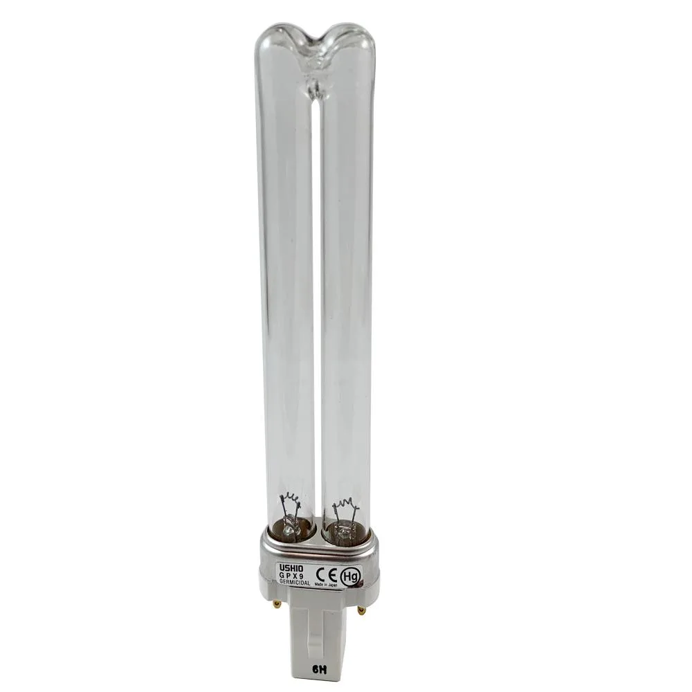 Straight clear glass tube with metal base and internal electrode structure