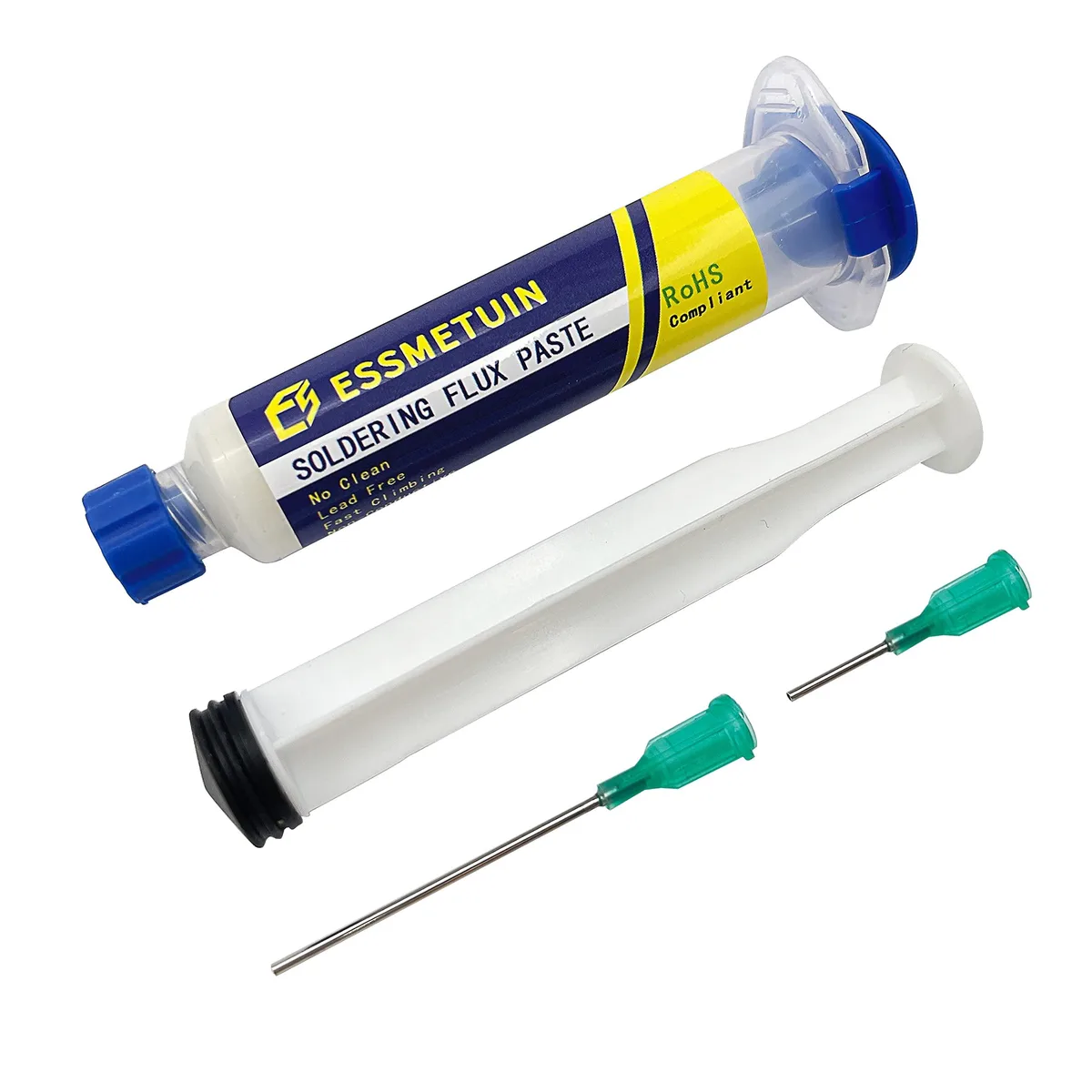 White soldering flux paste in a 10cc push-type bottle
