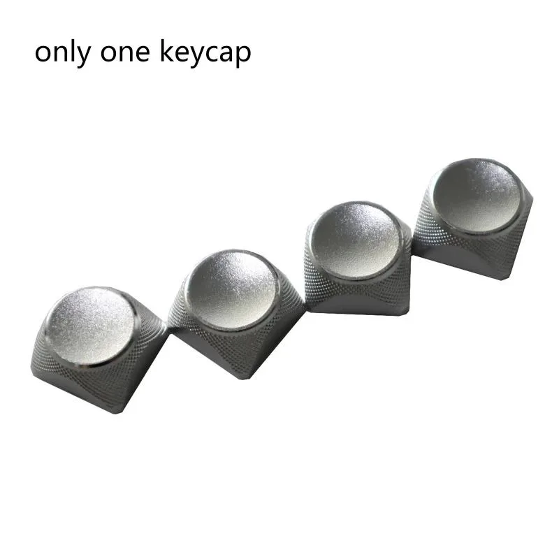 Single silver metal keycap with multicolor gradient finish, XDA profile, .71 in square