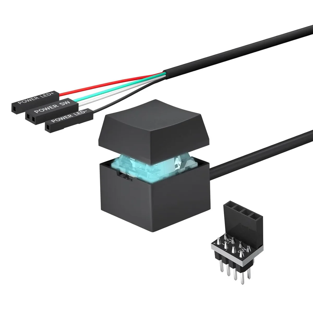 LORDWORLD LORDWORLD Mechanical Power Switch LED Button 2M Cable — product photo