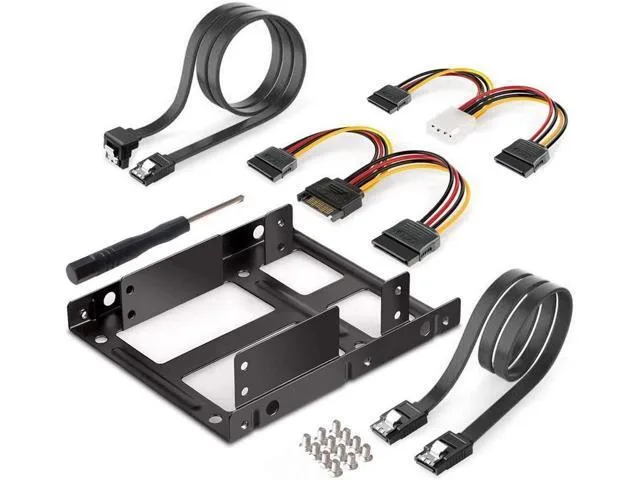 Manw Manw 2.5 to 3.5 Inch 2-Bay Mounting Bracket with SATA Cable — product photo