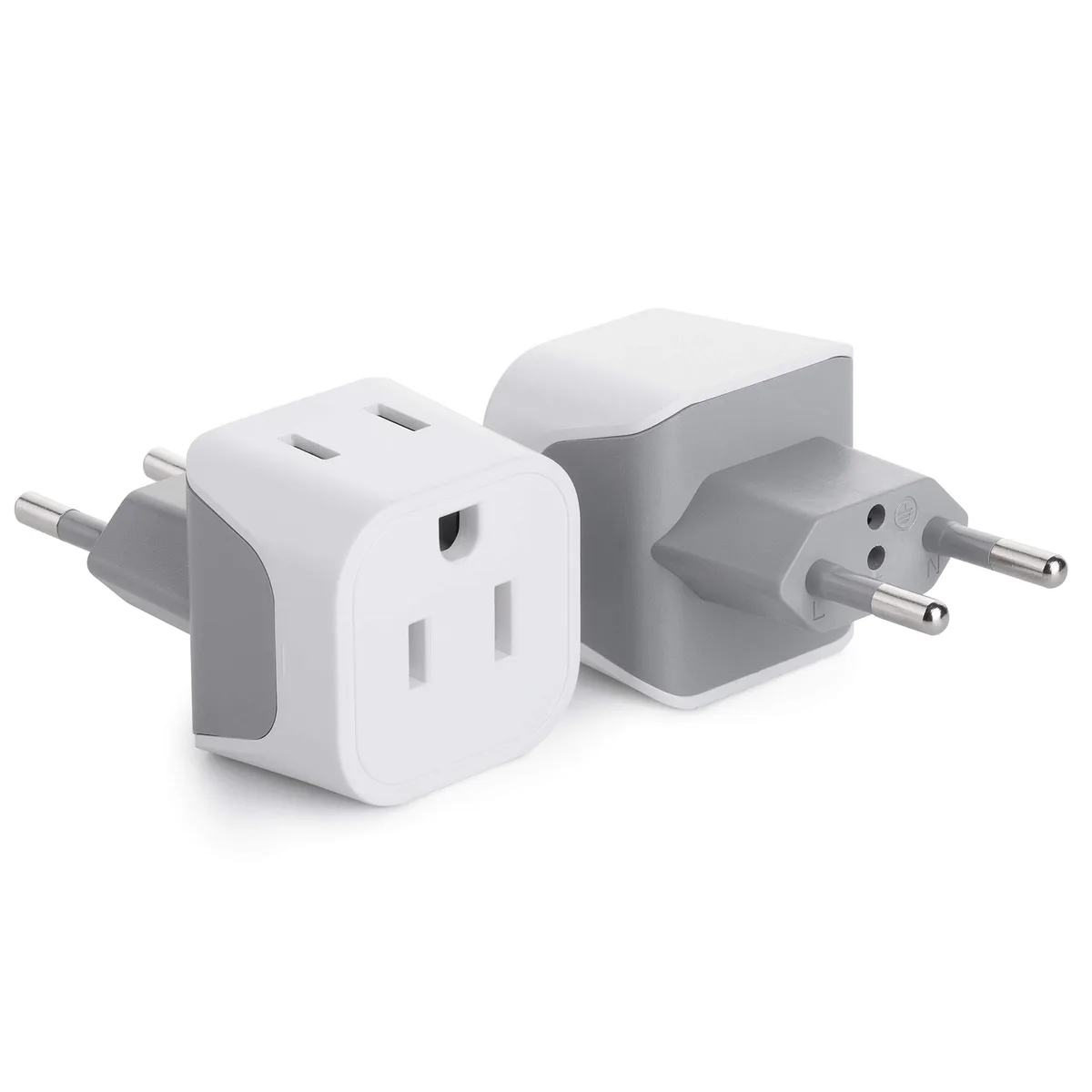  Bates US to EU Plug Adapter 2 Pack Factory Integration — product photo