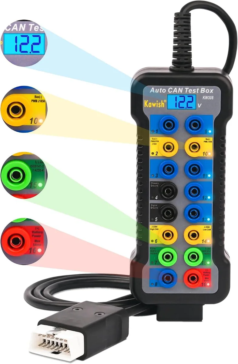 TAURKENAM TAURKENAM OBD2 Breakout Box 16-Pin CAN Bus Test with LCD Display — product photo