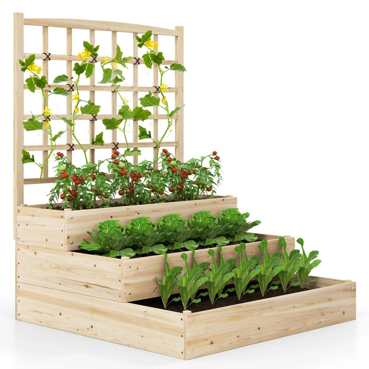 SlickBlue SlickBlue 3-Tier Raised Garden Bed 44x45x56 Natural Fir — product photo