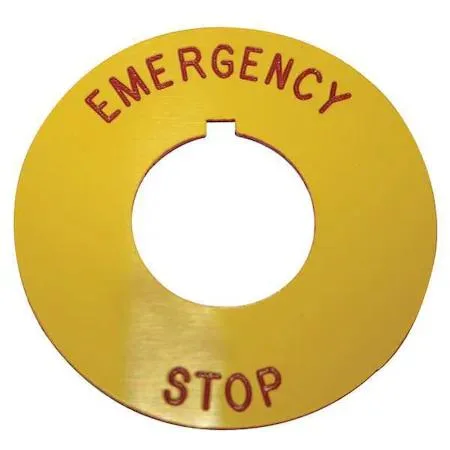 Eaton Eaton 10250TRP79 Cutler-Hammer Legend Plate Emergency Stop Red/Yellow 30mm 70mm — product photo