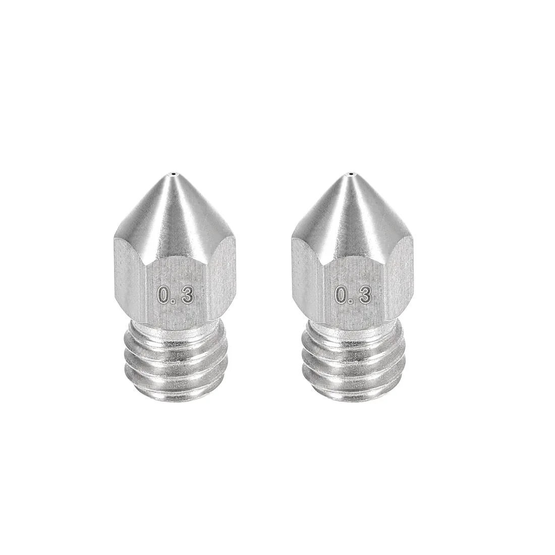 Unique-Bargains Unique-Bargains 0.3mm MK8 Stainless Steel Nozzle 1.75mm 2pcs — product photo