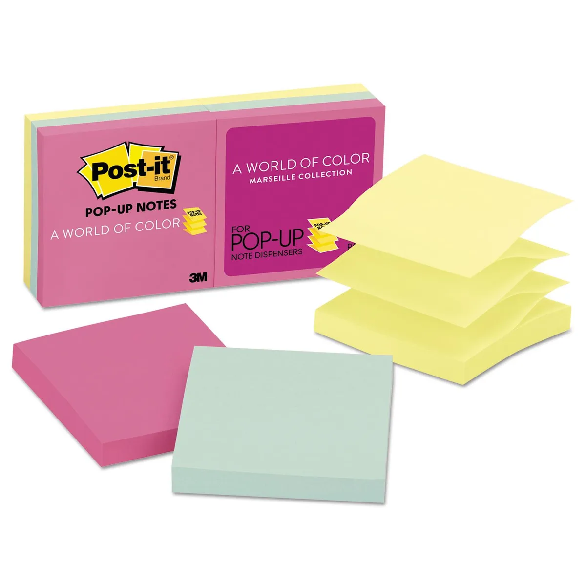 3M 3M R330AP Post-it Pop-up Refill 3×3 Assorted 100-Sheet 6/Pack — product photo