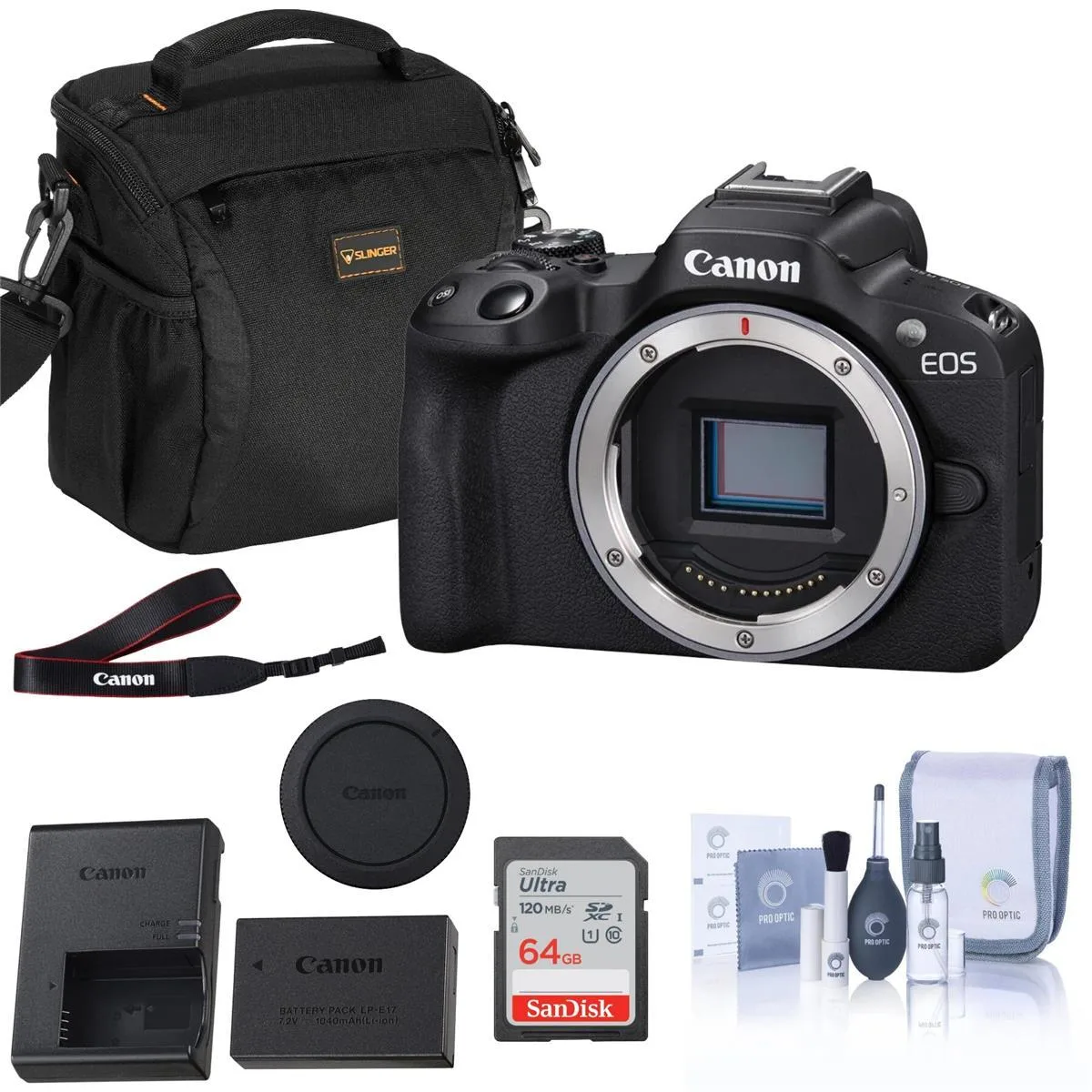 Compact mirrorless camera body with vari-angle touchscreen and electronic viewfinder