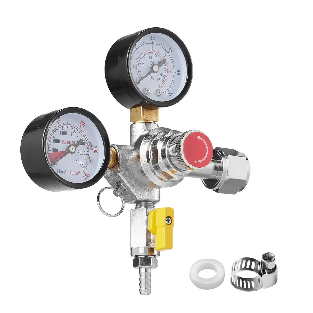 VEVOR VEVOR Double Gauge CO2 Regulator 0-60 PSI CGA320 Check Valve — product photo