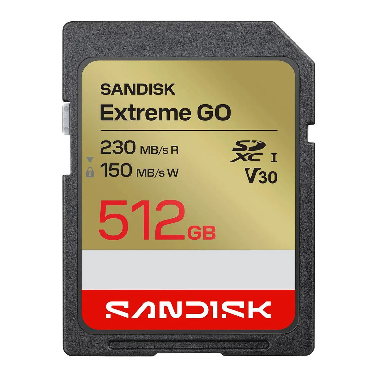 SanDisk SanDisk Extreme GO SDXC 512GB UHS-I U3 V30 230MB/s memory card — product photo
