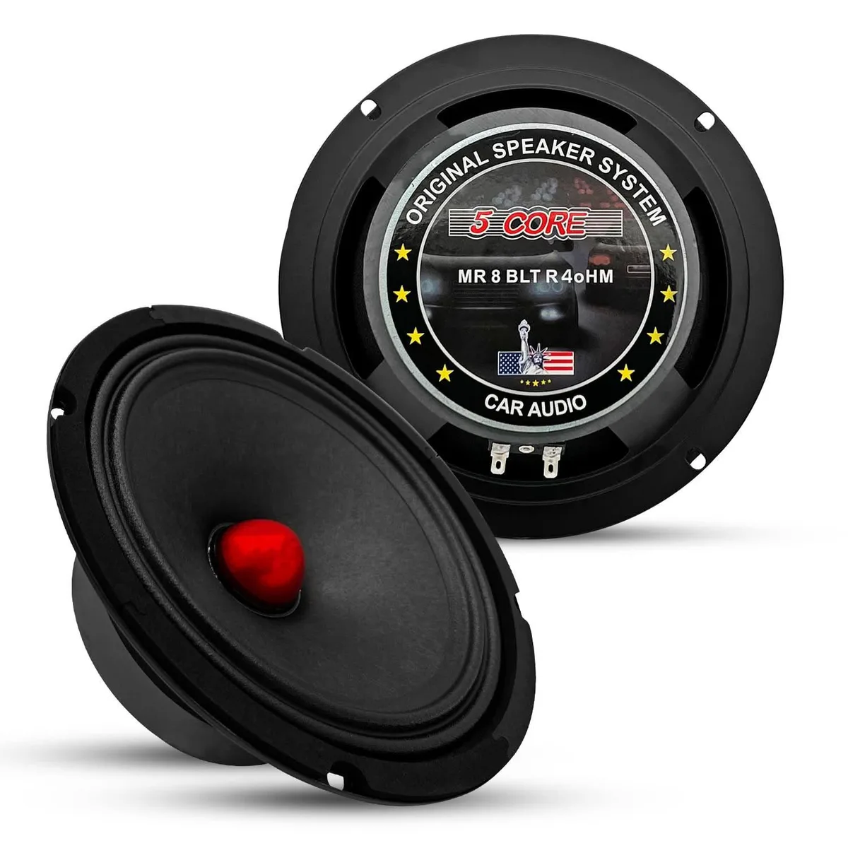 5 Core 5 Core MR 8 BLT R 4oHM 8 Inch Car Speaker Red Aluminium Bullet — product photo