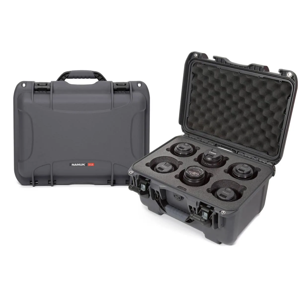 NANUK NANUK 918 Protective Camera Case, Graphite, 6 Lens Foam — product photo