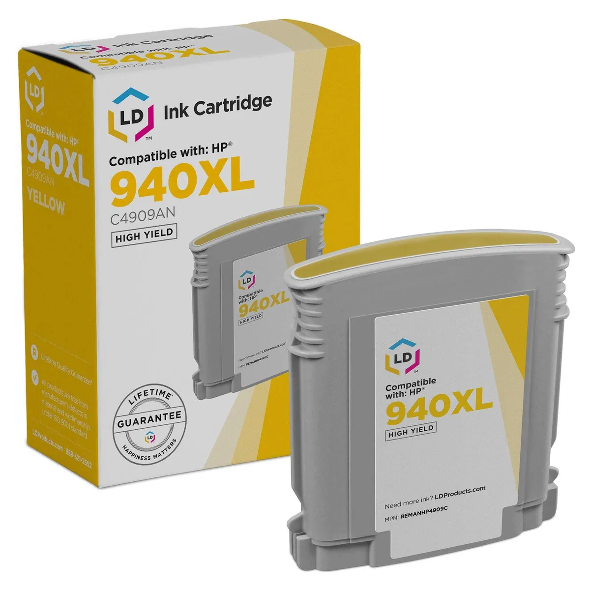 LD Products LD Products HP 940XL C4909AN High Yield Yellow Ink Cartridge — product photo