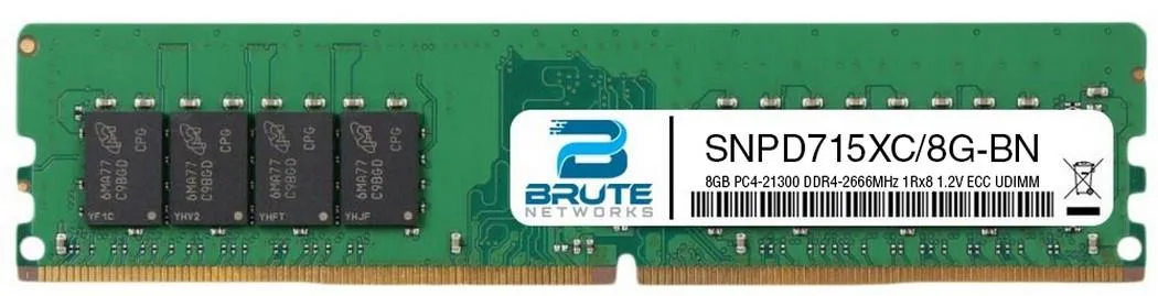 Brute Networks Brute Networks Dell Compatible 8GB DDR4-2666 ECC UDIMM SNPD715XC/8G-BN — product photo