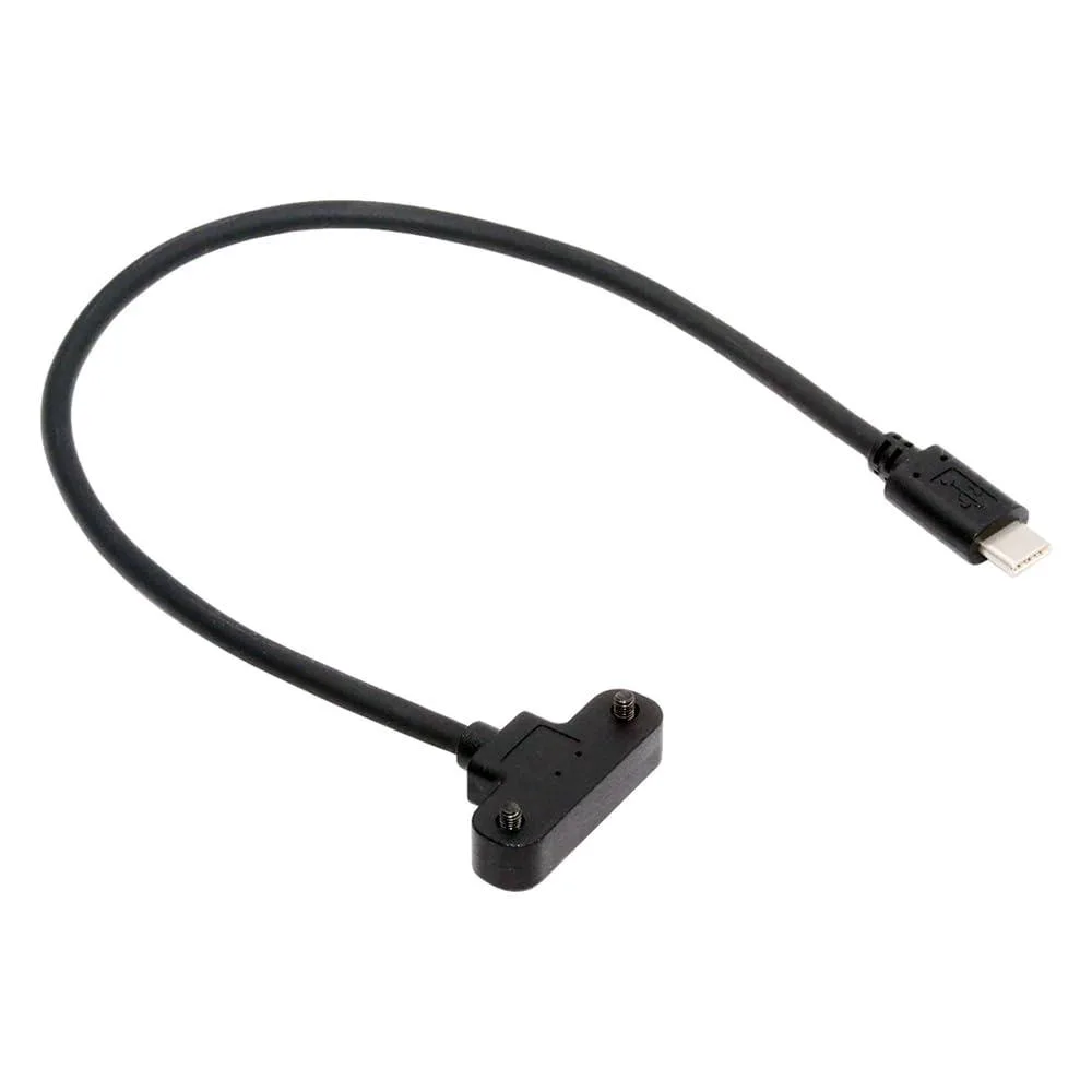 Fervit Fervit USB-C 480Mbps Male to Up-Angled Female Extension Screw Locking Cable 30cm 65W — product photo