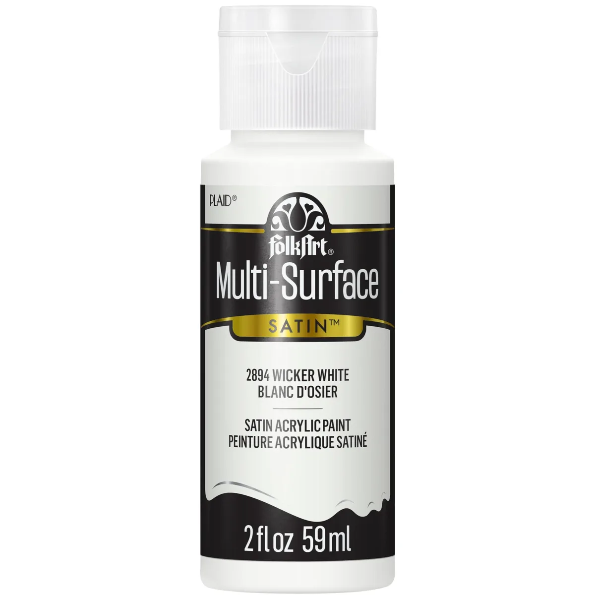 None Continuous None Continuous FolkArt 2894 Wicker White 2.0 oz Acrylic Paint — product photo